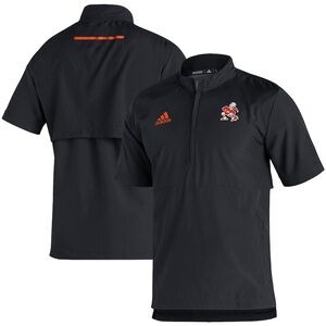 adidas Miami Hurricanes Size XL Jacket Shirt Aeroready Short Sleeve Quarter Zip